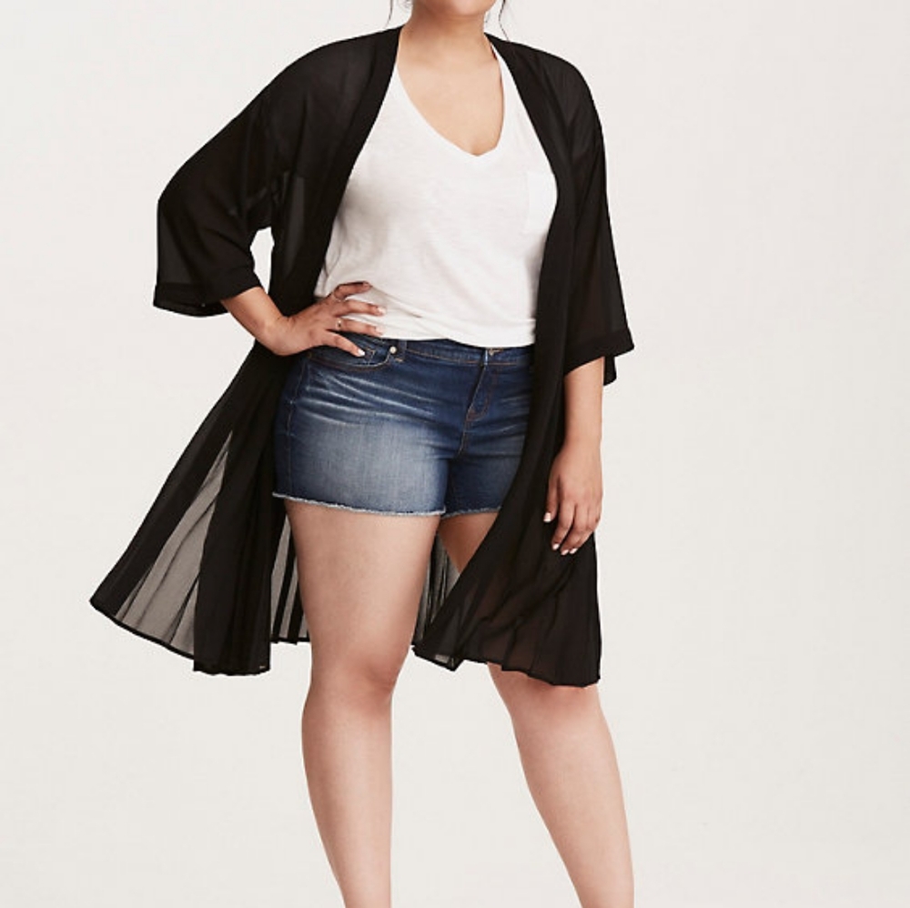 TORRID OPEN FRONT PLEATED KIMONO SIZE 3 GYPSY and FESTIVE